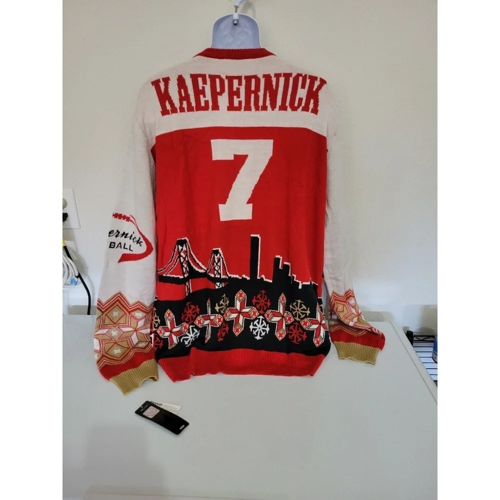 Forever Colin‎ Kaepernick #7 Golden Gate Bridge Winter XL Ugly Christmas Sweater